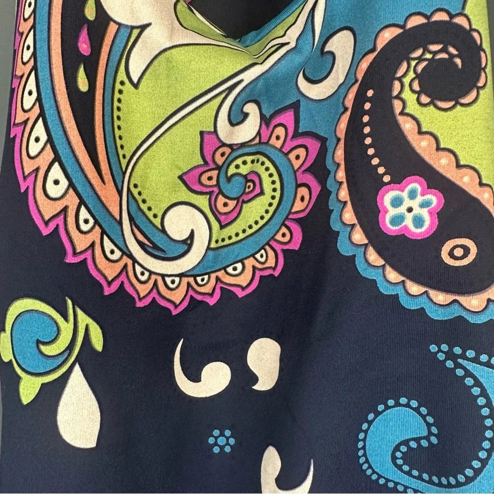 Couture Active Wear Colorful Paisley Athletic Racer Back Tank Top — Size OS - Picture 2 of 6